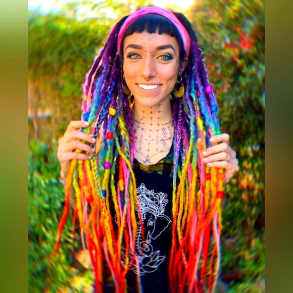 Lisa Frank Accessories - Lisa Frank rainbow 🌈 dreadlocs 30 for$250 only style on Poshmark one of a kind!